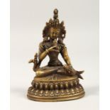 A SMALL TIBETIAN BRONZE GOD 4ins high