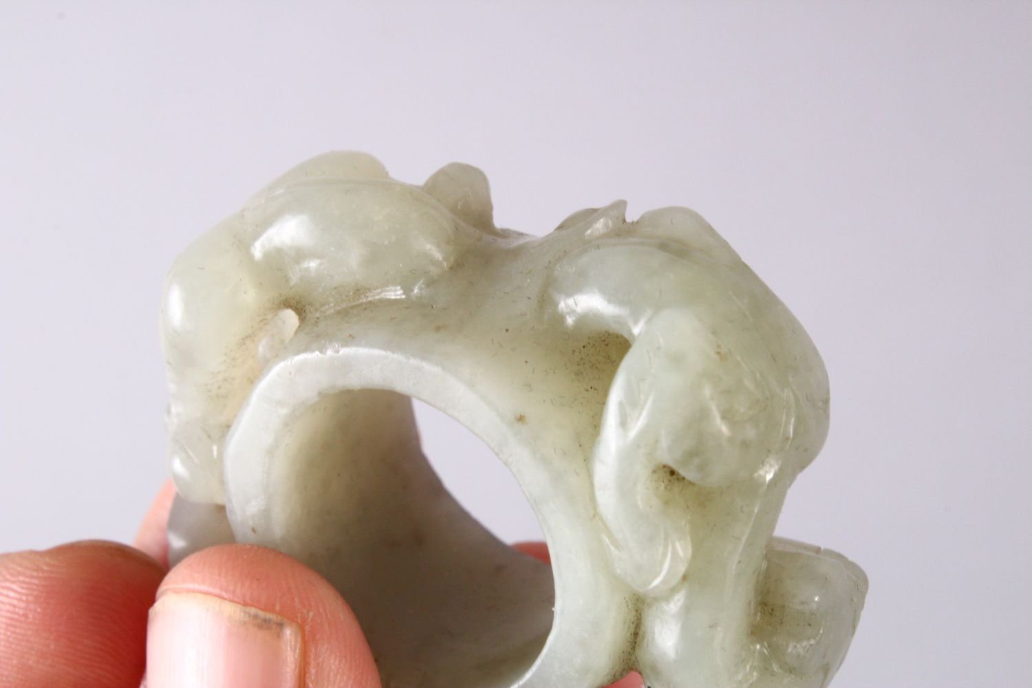 TWO CHINESE CARVED JADE PENDANTS, one carved with chilong, 5cm, and one carved int he form of a - Image 2 of 5