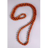A RARE SET OF 19TH CENTURY CHINESE CARVED EXOTIC WOOD ROSARY BEAD NECKLACE, comprising 103 carved