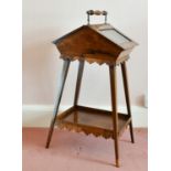 A VICTORIAN ROSEWOOD BIJOUTERIE TABLE with carrying handle.