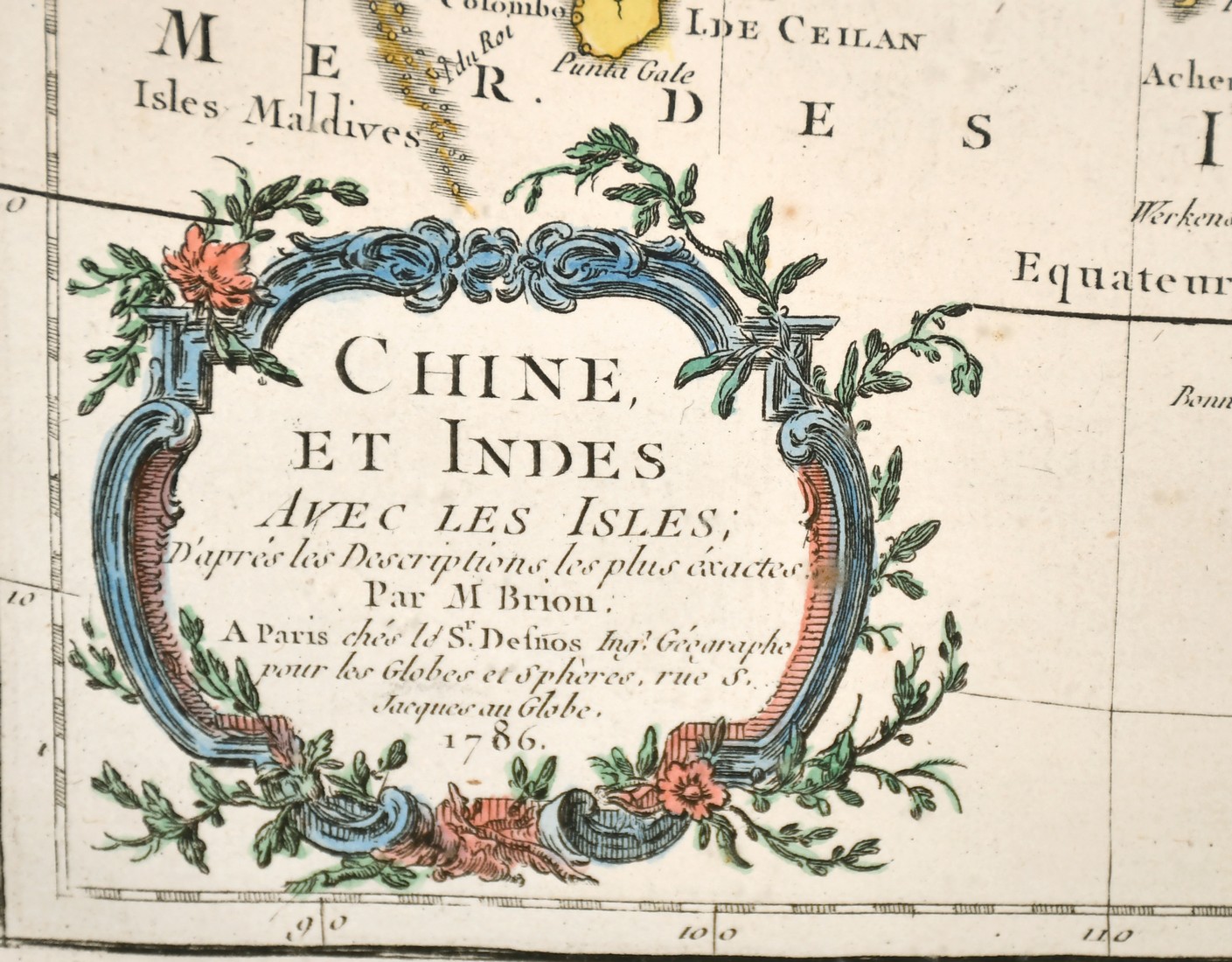 Louis Brion de la Tour, 'Chine et Indes Avec Les Isles', An eighteenth century map, later hand - Image 3 of 4