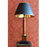 A TABLE LAMP AND SHADE.