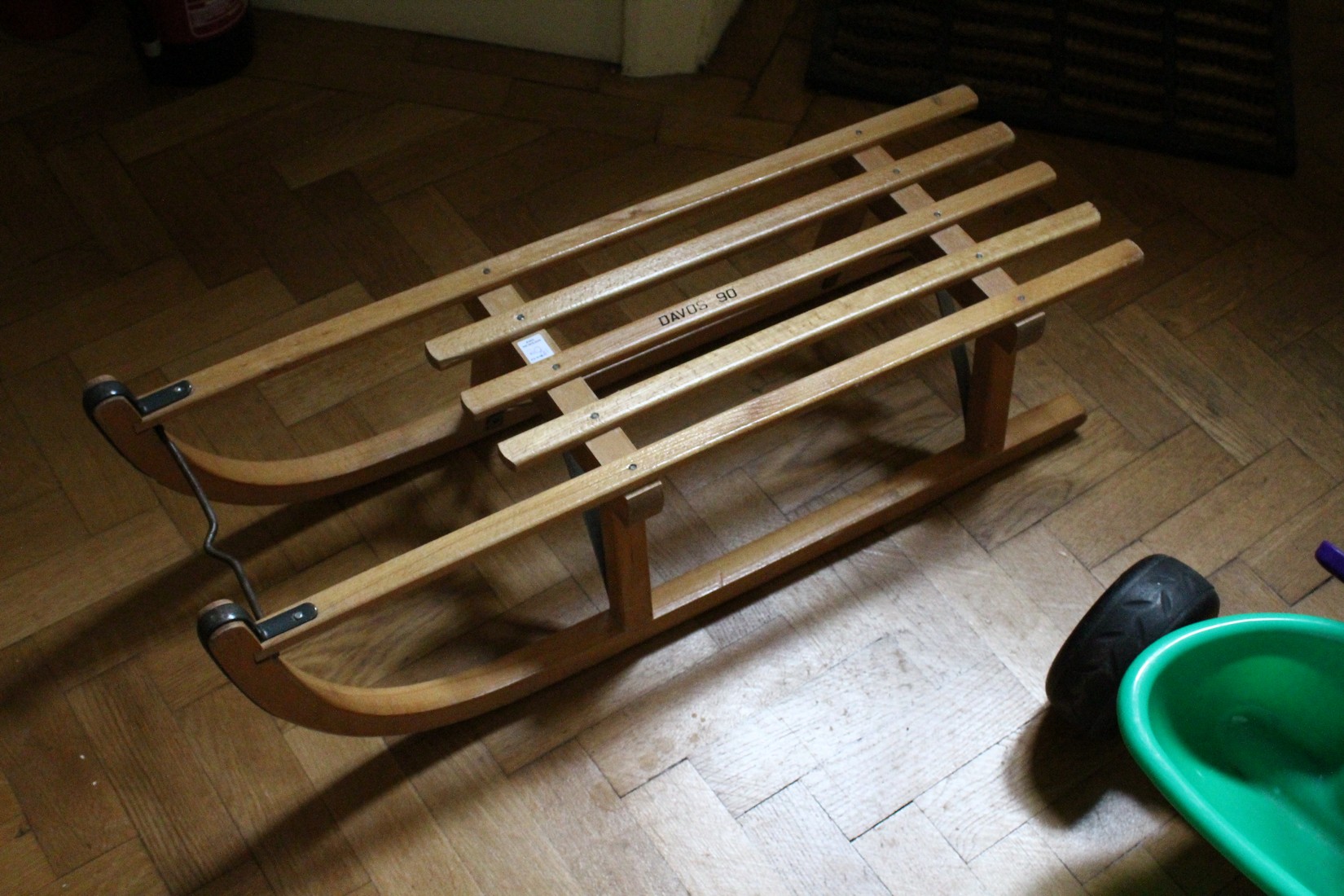 A CHILD'S SLEDGE AND TRACTOR (2). - Image 2 of 3