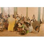 North African School, circa 2001, 'Llotjd' A busy village market, indistinctly signed and dated 2001