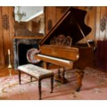 A GOOD BLUTHNER MAHOGANY CASED GRAND PIANO, No. 34553, with turned legs and castors, with loose