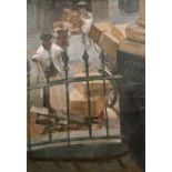 Noel Ellis (20th Century) British, 'Billingsgate', oil on board, signed and with labels verso, 22" x