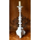 A WHITE PAINTED CANDLESTAND. 3ft 10ins high.