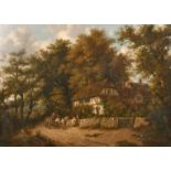 John Mayle Whichelo (1784-1865) British, A view of a cottage amongst trees, oil on canvas, signed,