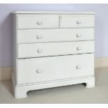A WHITE PAINTED CHEST. 2ft 10ins wide.
