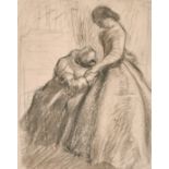 Sir John Everett Millais (1829-1896) British, A Pencil study of two figures, 8.25" x 6.25" (21 x