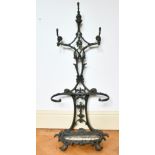 A VICTORIAN COALBROOKDALE CAST IRON STICK STAND.