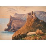 A pair of watercolours of rocky coastal scenes around Balaklava on the Crimea, inscribed verso '