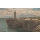 Attributed to Lauritz B. Holst (1848-1934) Danish, 'Europa Point, Gibraltar, A Calm Day, oil on