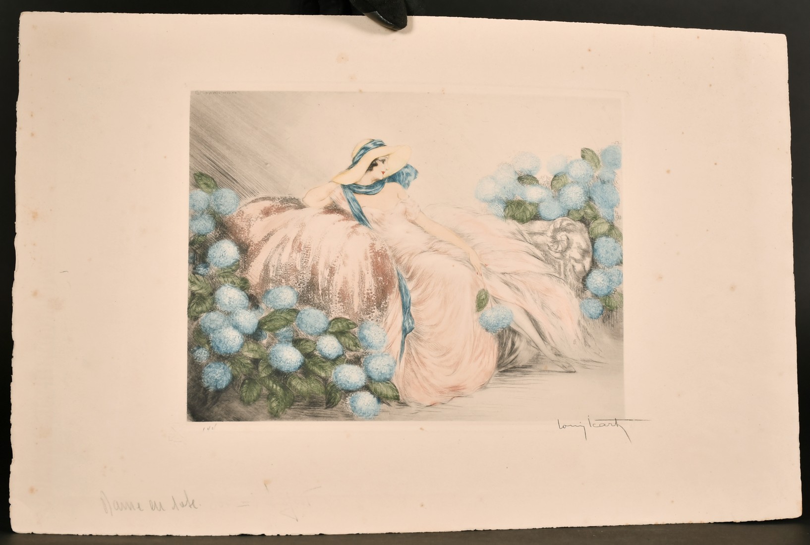 Louis Icart (188-1950) French, 'La Dame en Rose', drypoint and aquatint, signed in pencil and with - Image 2 of 4