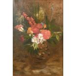 Alfre Louis Habert (1824-1893) A still life of mixed flowers, oil on canvas, signed, 22" x 15".