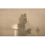 Claude Rowbotham (1864-1949) 'Becalmed', colour printed etching, signed in pencil, 6" x 9".