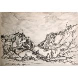 Adrian Hill (1895-1977) A group of topographical studies, charcoal and pastel, all signed and dated,
