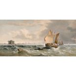 Attributed to Arthur Joseph Meadows (1843-1907) 'Mackerel boats Nearing the Port Of Calais', oil