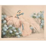 Louis Icart (188-1950) French, 'La Dame en Rose', drypoint and aquatint, signed in pencil and with
