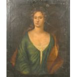 An 18th century half-length portrait of a lady, oil on canvas, 30" x 25", (unframed).
