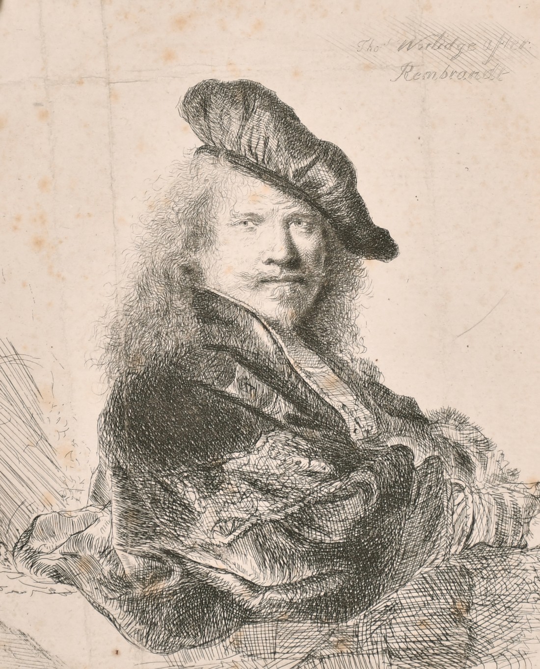 Thomas Worlidge after Rembrandt, engraving, 7" x 6". and two other unidentified etchings the first