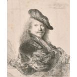 Thomas Worlidge after Rembrandt, engraving, 7" x 6". and two other unidentified etchings the first