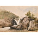 Attributed to William James Muller (1812-1845) 'The Rock Pool', watercolour with bodycolour over