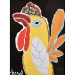 Attributed to Malcolm de Chazal (1902-1981) A study of a cockerel, gouache on paper, signed, 29" x