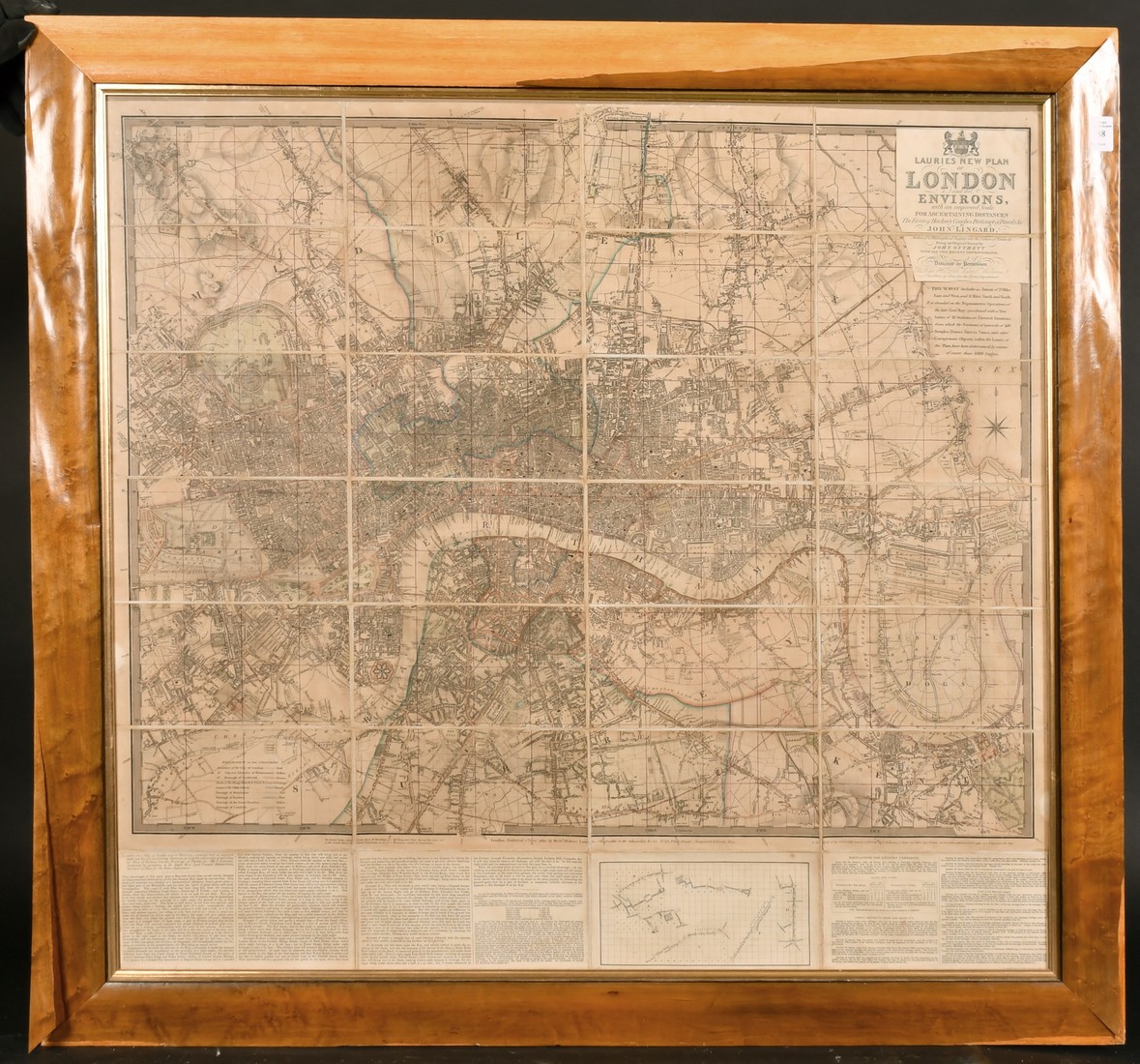 John Lingard, 'Laurie's New Plan of London and its Environs' circa. 1834, 31" x 33.25". - Image 2 of 4