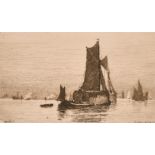 Wilfred Ball (1853-1917) British, A set of three engravings including 'Off Woolwich', each 2.25" x