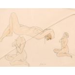 F. D. W. circa 1912, A print of a female nude in three positions, 9" x 11".