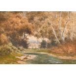 Edward Horace Thompson (1879-1949), scene of a woodland stream running through a glade, watercolour,