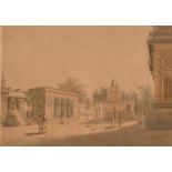 After Col. Ward (19th century) 'A View Within the Walls of A Pagoda, Madras', Aquatint, 11.5" x 16.
