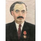 20th Century Russian School, A bust length portrait of a gentleman wearing the medal of the order of