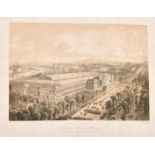 Benoist et Ciceri, 'Vue Generale des Expositions (Paris)', tinted lithograph, 13" x 18.5", (