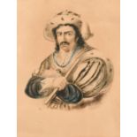 19th century, possibly a study of Edmund Kean as Richard III, indistinctly inscribed verso,