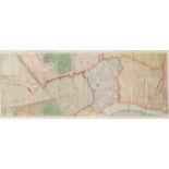 London Western Sheet and Central Sheet, A hand coloured map circa. 1860, 19" x 52".