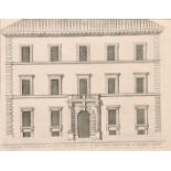 G B Falde + others, A set of four copper plate engravings, Elevations of Roman Palazzos, 11.5" x