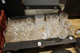 Cut glass drinking glasses etc