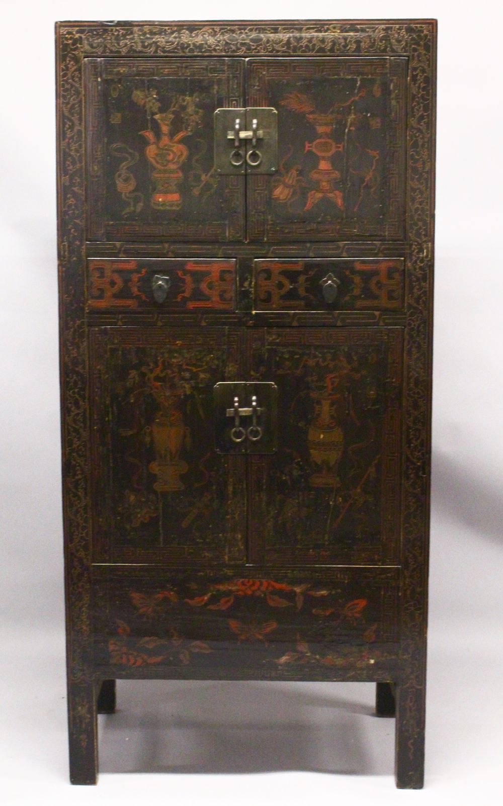 A LATE 18TH CENTURY CHINESE BLACK LACQUER 'HAT CHEST', SHANXI PROVINCE