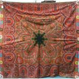 A GOOD KASHMIR PAISLEY SHAWL, mid 19th Century, finely woven with an unusual patchwork design to the