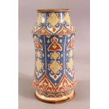 A IZNIK POTTERY STYLE FRENCH VASE - cantagalli? - decorated with motifs - base marked 26.5cm