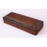 A 19TH / 20TH CENTURY INDIAN CARVED WOODEN BOX, carved with temples, animals and foliage, with