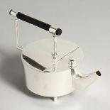 A CHRISTOPHER DRESSER DESIGN PLATED CIRCULAR TEA POT