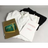 DAMIEN HIRST. A BOILER SUIT, T-SHIRT, AND CATALOGUES