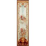 A GOOD LARGE EARLY/MID 20TH CENTURY BRUSSELS NEEDLEWORK PANEL, cream ground, decoration with a
