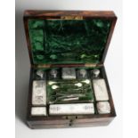 A SUPERB WILLIAM IV CORAMANDLE LADIES' VANITY BOX, OPENING TO REVEAL A MIRROR IN THE LID, ten silver