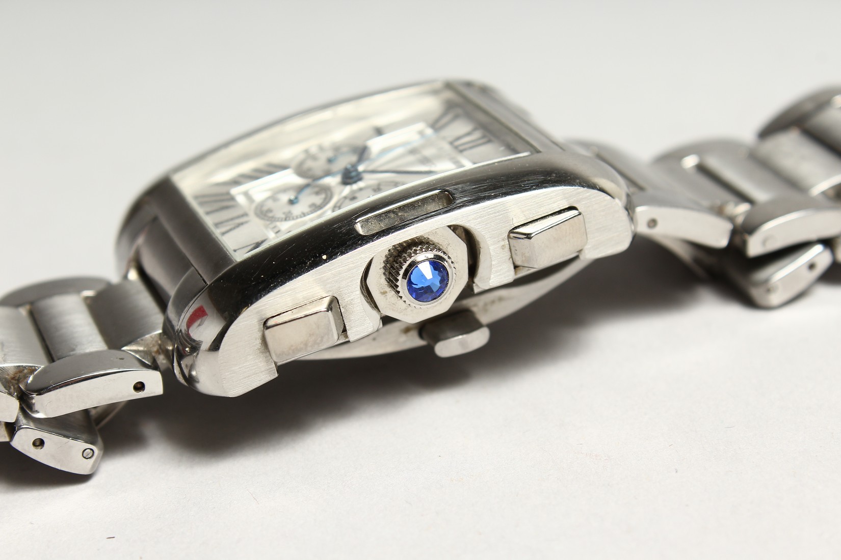 A CARTIER CHRONGRAPIA STAINLESS STEEL WATCH AND BRACELET. - Image 3 of 7