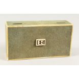 AN ART DECO SHAGREEN AND IVORY CIGARETTE BOX 7ins wide