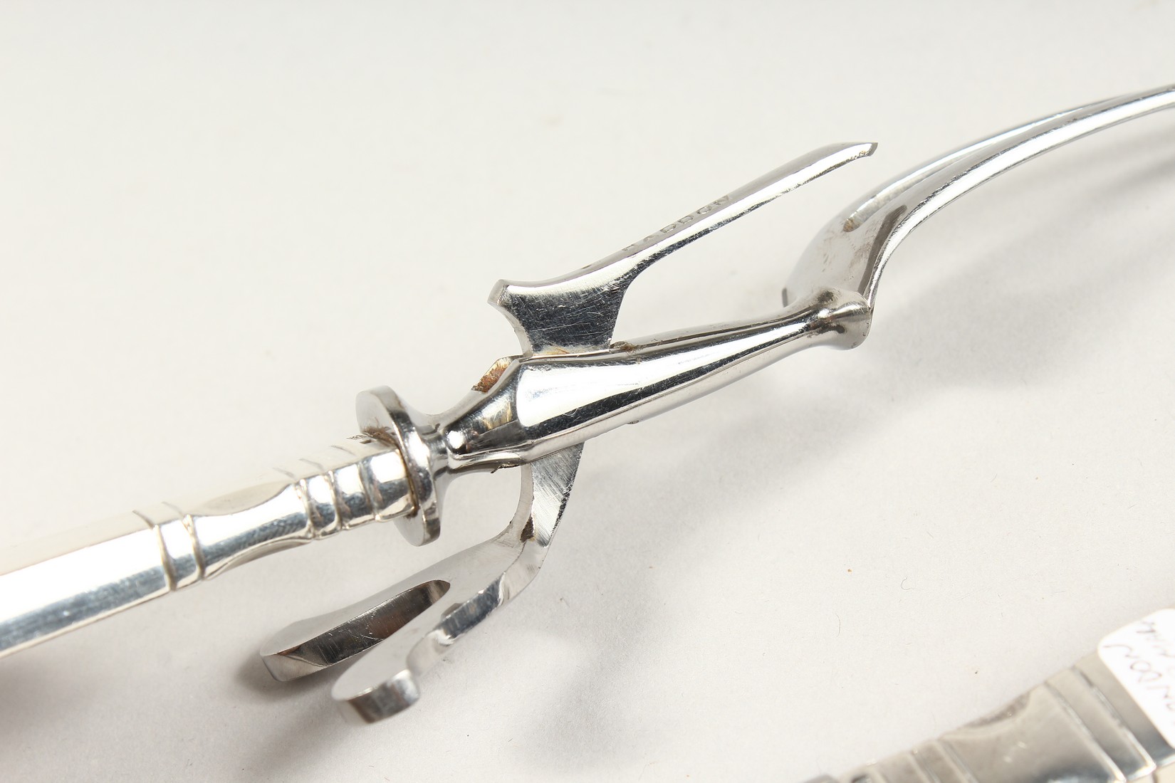 A GEORG JENSEN OLD CLASSIC SILVER HANDLED CARVING SET. - Image 6 of 6